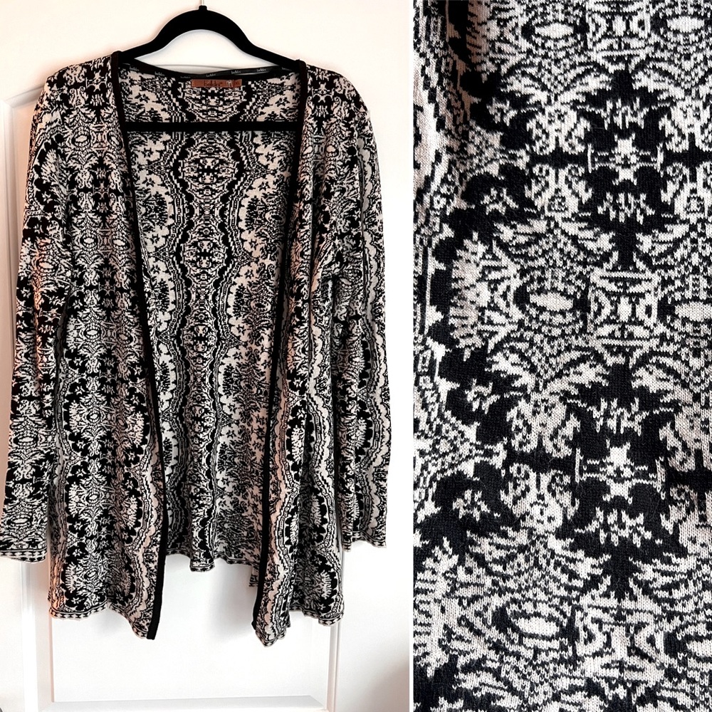 Belldini Open Black & White Cardigan, size XL